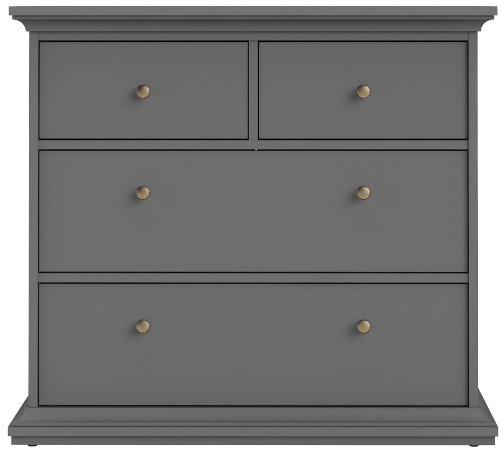 Paris Matt Grey 4 Drawer Chest