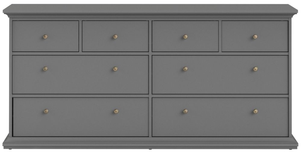 Paris Matt Grey 8 Drawer Chest