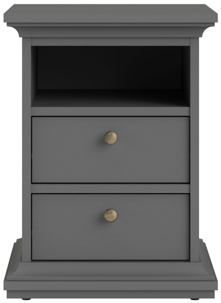 Paris Matt Grey Bedside Cabinet