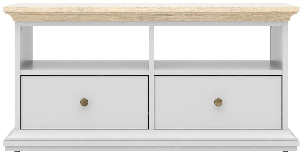 Paris Oak And White Tv Unit