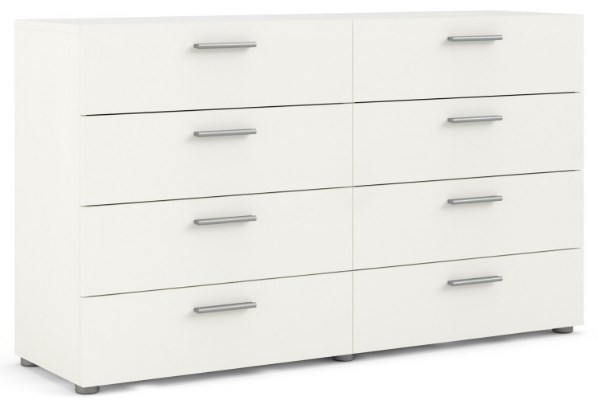 Pepe White Woodgrain 8 Drawer Wide Chest