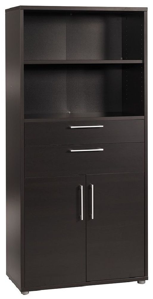 Prima Black 2 Door 2 Drawer With 4 Shelves Bookcase