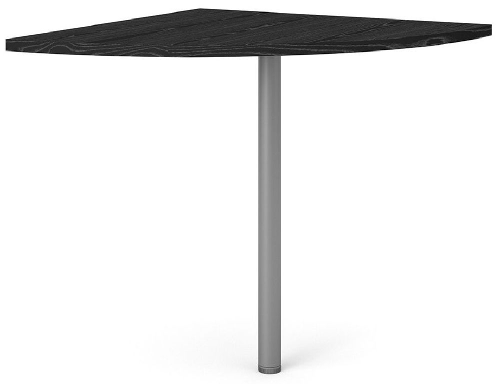 Prima Black Corner Desk With Silver Leg