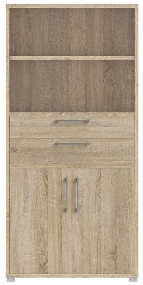 Prima Oak 2 Door 2 Drawer With 4 Shelves Bookcase