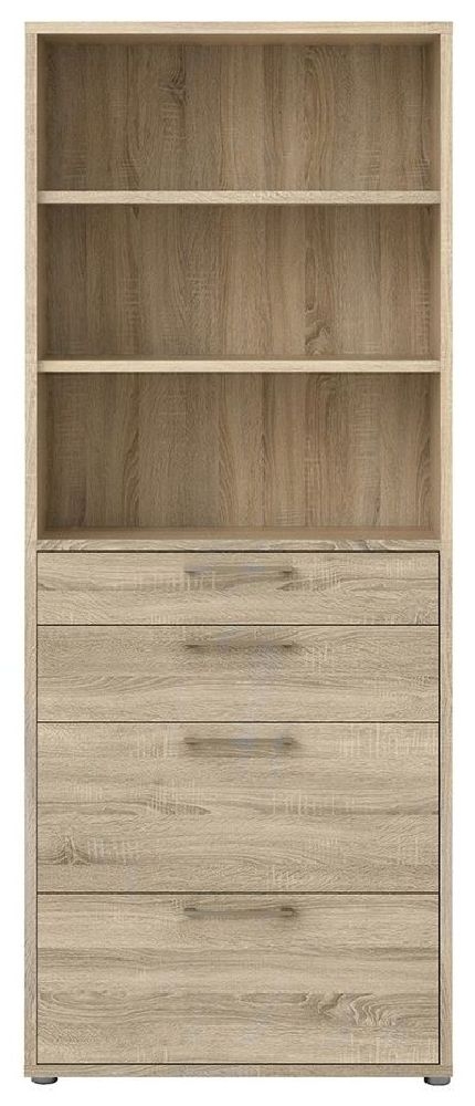 Prima Oak 4 Drawer With 5 Shelves Bookcase