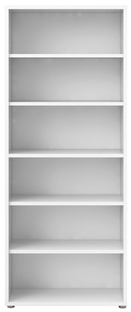Prima White 5 Shelves Open Bookcase