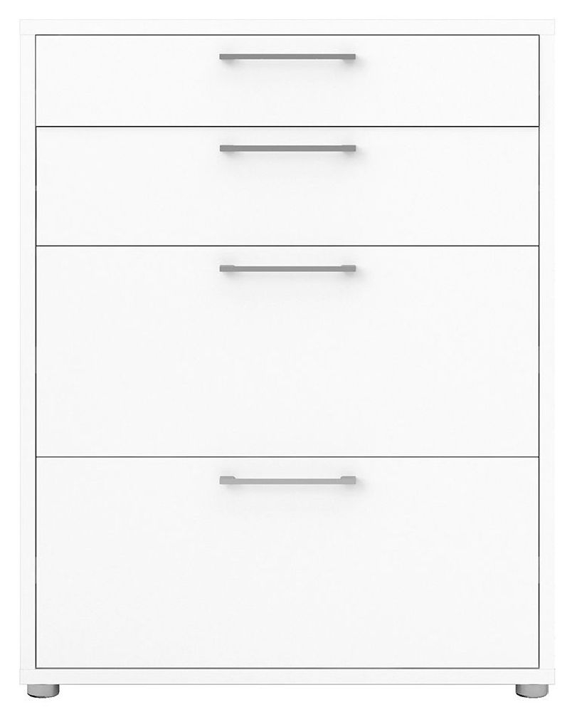 Prima White 4 Drawer Bookcase