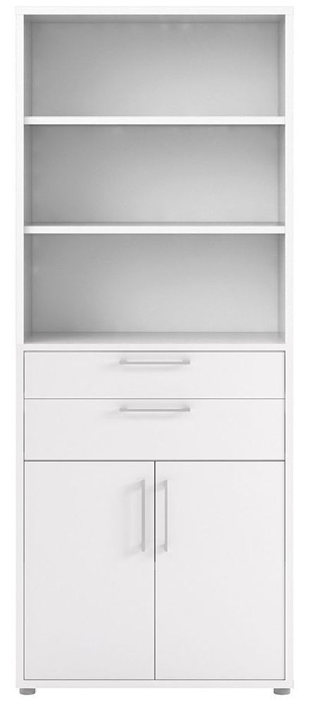 Prima White 2 Door 2 Drawer With 5 Shelves Bookcase