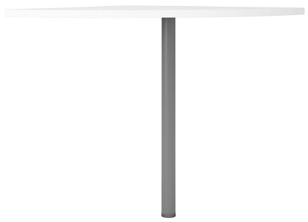 Prima White Corner Desk With Silver Leg