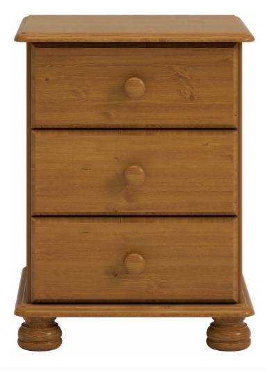 Richmond Pine 3 Drawer Bedside Cabinet