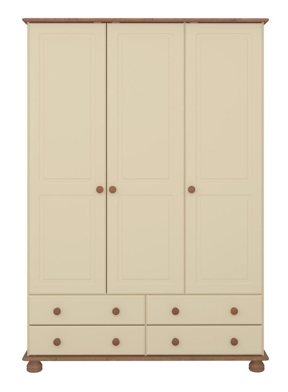 Richmond Cream And Pine 3 Door 4 Drawer Combi Wardrobe