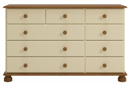 Richmond Cream And Pine 9 Drawer Chest