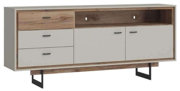 Rivero Grey And Oak 2 Door 3 Drawer Sideboard