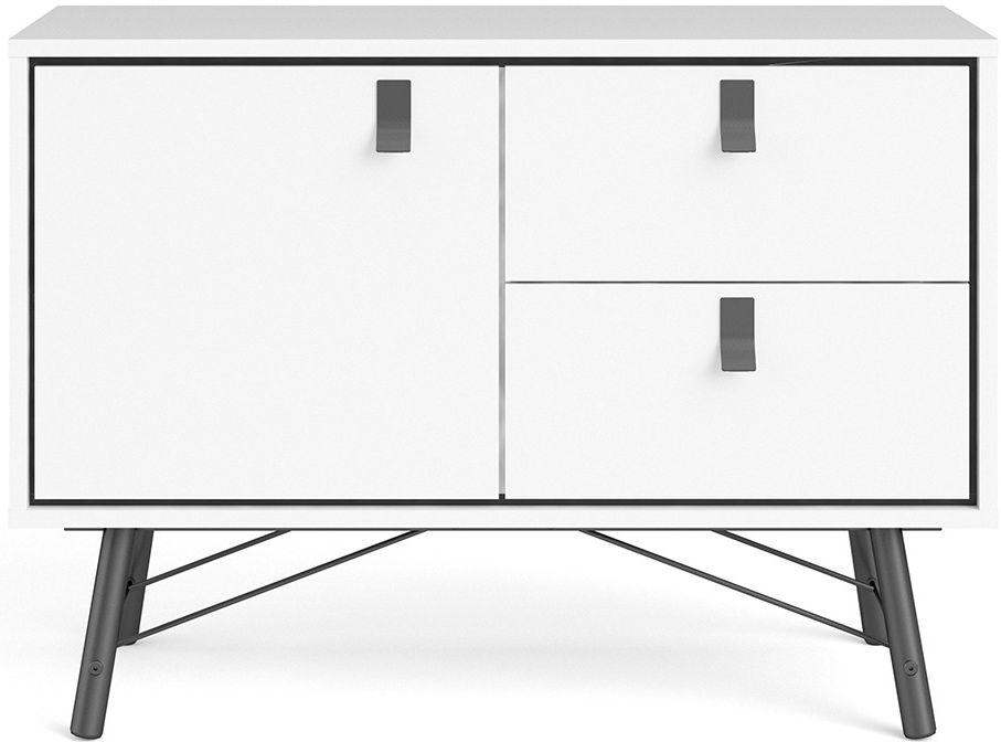 Ry Matt White 1 Door 2 Drawer Sideboard