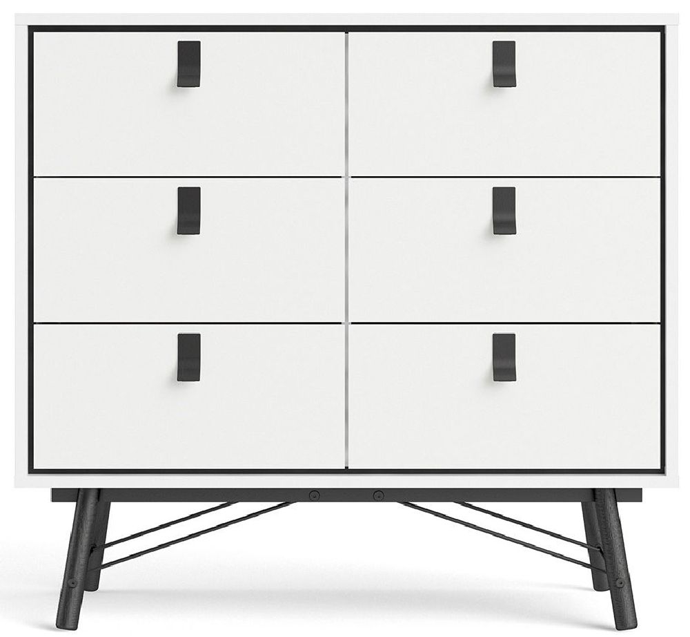 Ry Double Chest Of Drawer 6 Drawer In Matt White