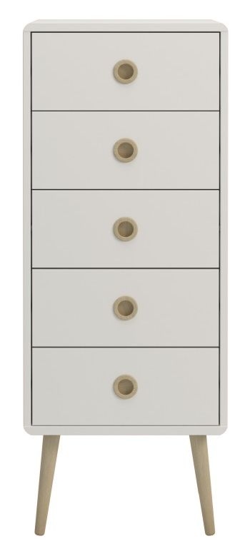 Softline Off White 5 Drawer Narrow Chest