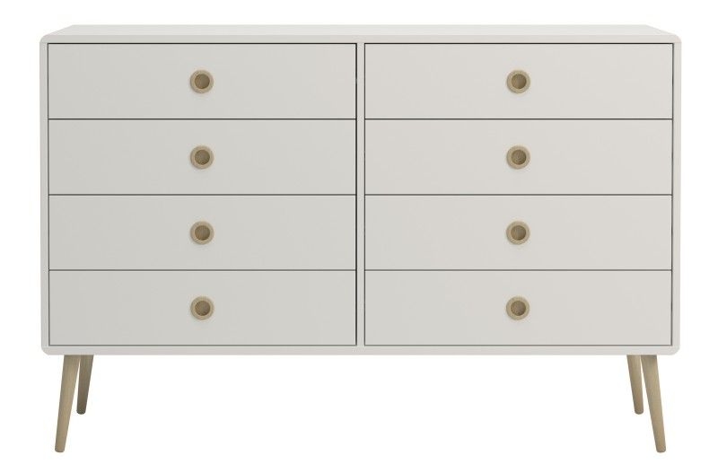 Softline Off White 8 Drawer Wide Chest