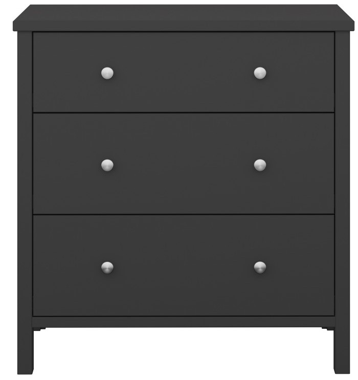 Tromso Black 3 Drawer Chest