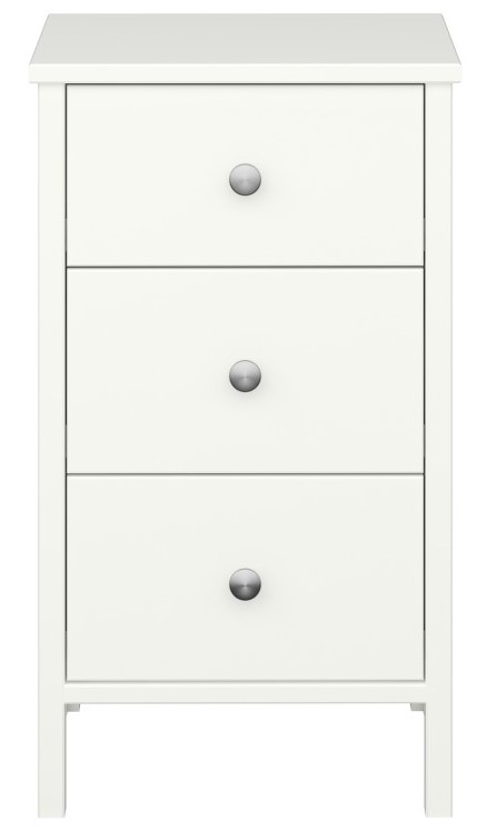 Tromso Off White 3 Drawer Bedside Cabinet