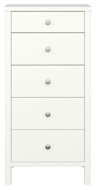 Tromso Off White 5 Drawer Narrow Chest