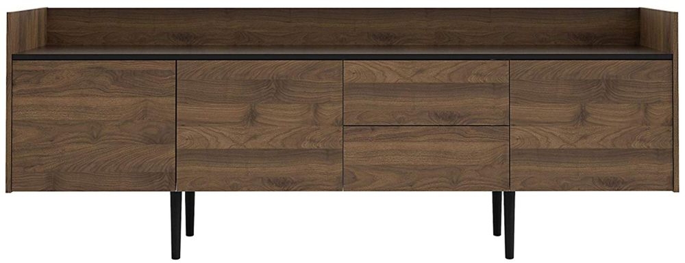 Unit Large Sideboard Walnut And Black