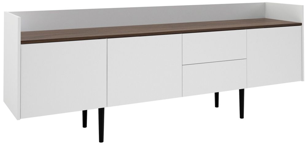 Unit Large Sideboard White And Walnut