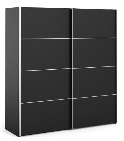 Verona Matt Black 2 Door Sliding Wardrobe W 180cm