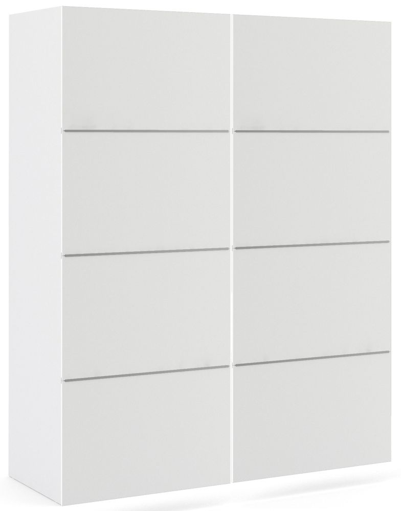 Verona 2 Door 5 Shelves Sliding Wardrobe W 120cm White