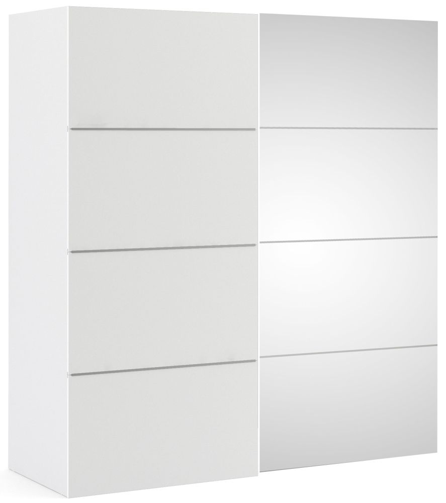 Verona 2 Door Sliding Wardrobe W 180cm White And Mirror