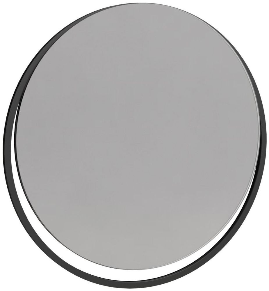 Gillmore Space Federico Black Metal Frame Round Wall Mirror Clearance Fss12616