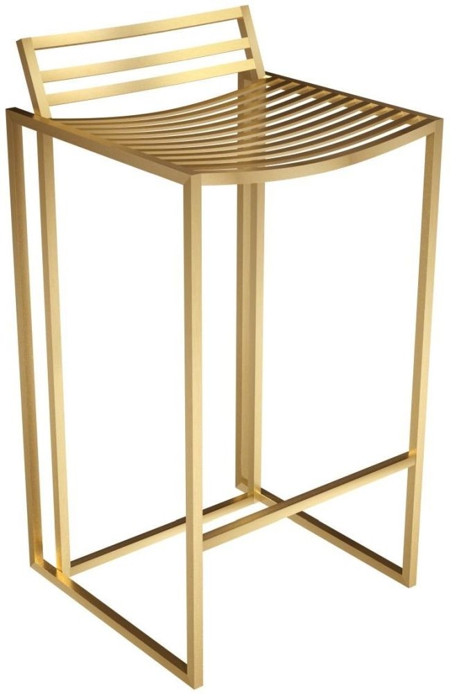 Gillmore Space Federico Bar Stool With Brass Brushed Frame