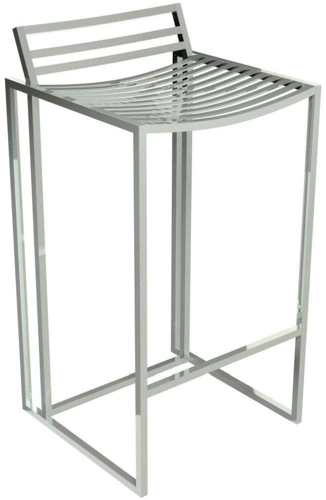 Gillmore Space Federico Bar Stool With Polished Chrome Frame