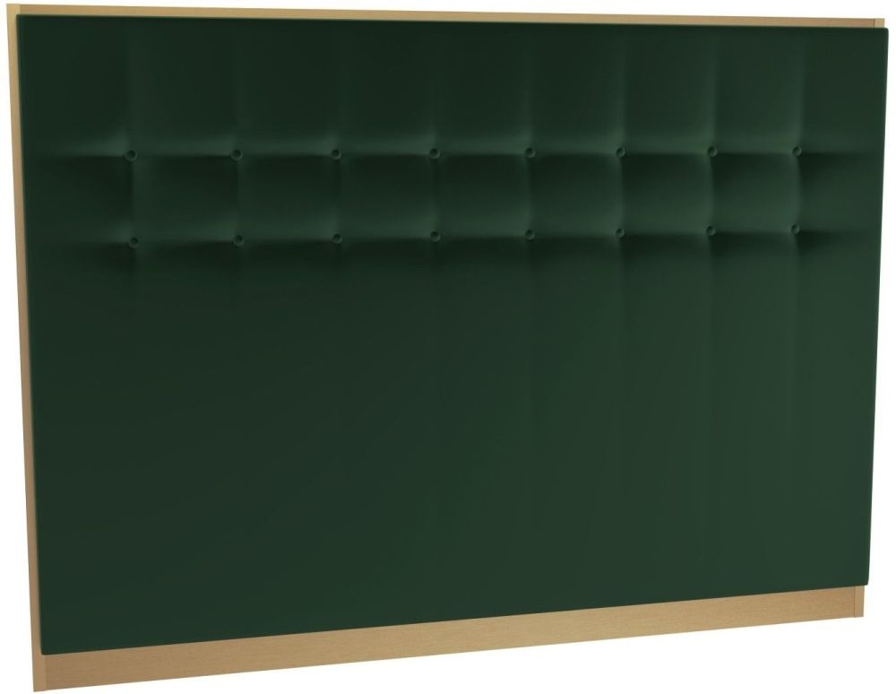 Gillmore Space Federico Deep Green Velvet Upholstered Headboard With Brass Brushed Frame