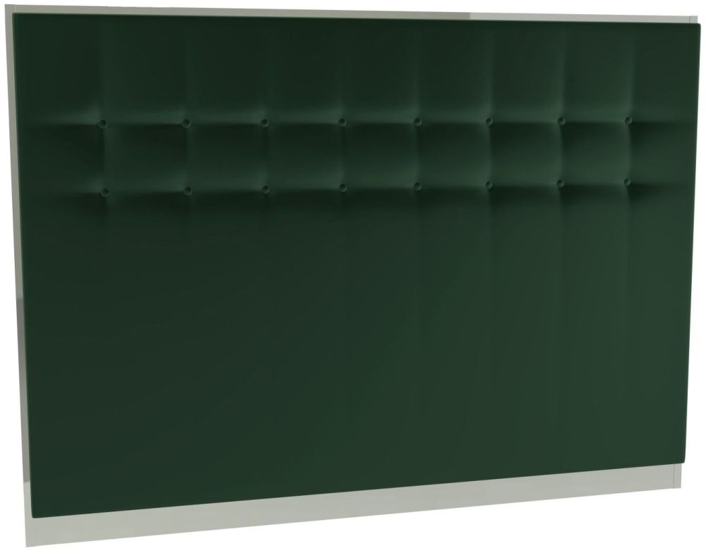 Gillmore Space Federico Deep Green Velvet Upholstered Headboard With Polished Chrome Frame