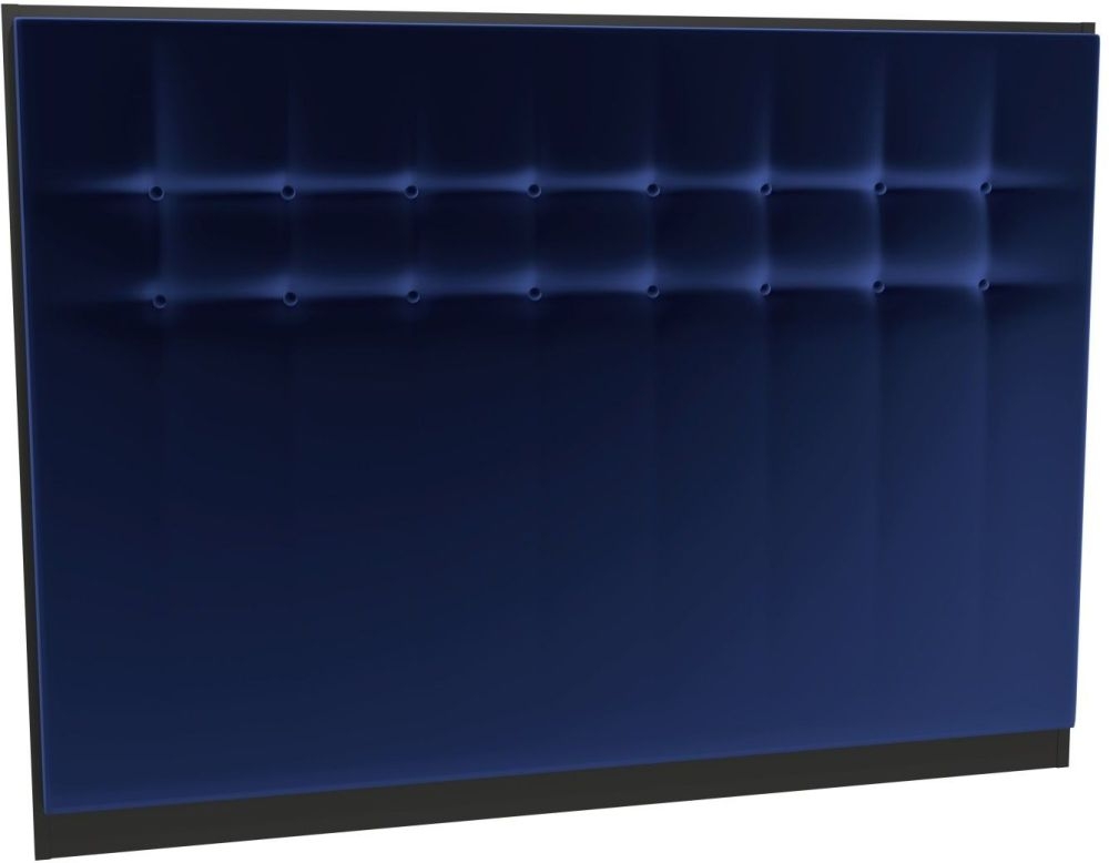 Gillmore Space Federico Midnight Blue Velvet Upholstered Headboard With Black Frame