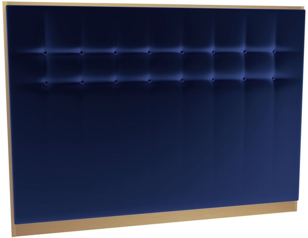 Gillmore Space Federico Midnight Blue Velvet Upholstered Headboard With Brass Brushed Frame