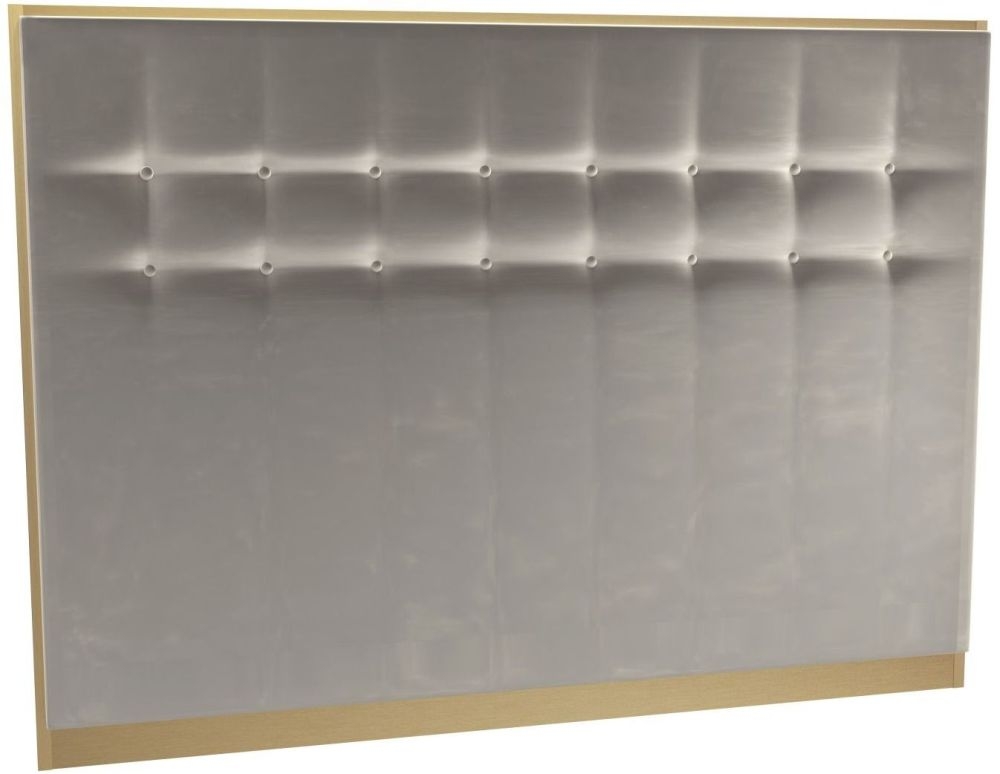 Gillmore Space Federico Mushroom Velvet Upholstered Headboard With Brass Brushed Frame