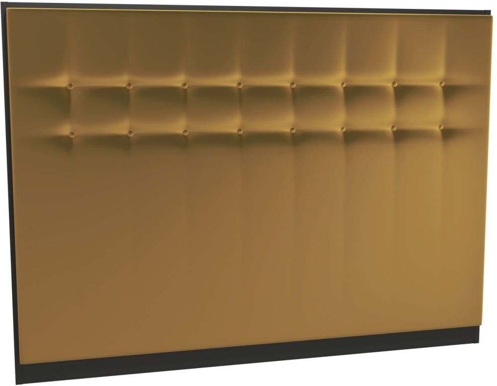 Gillmore Space Federico Mustard Velvet Upholstered Headboard With Black Frame