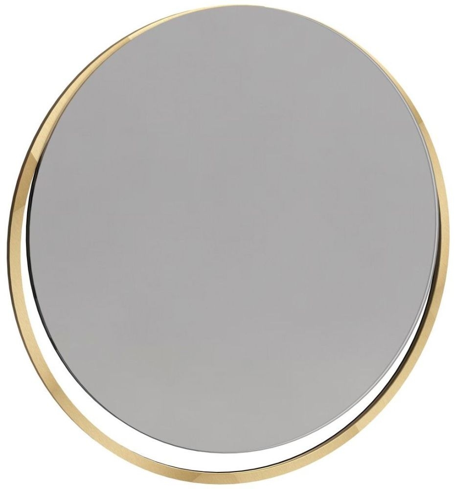 Gillmore Space Federico Brass Brushed Frame Round Wall Mirror