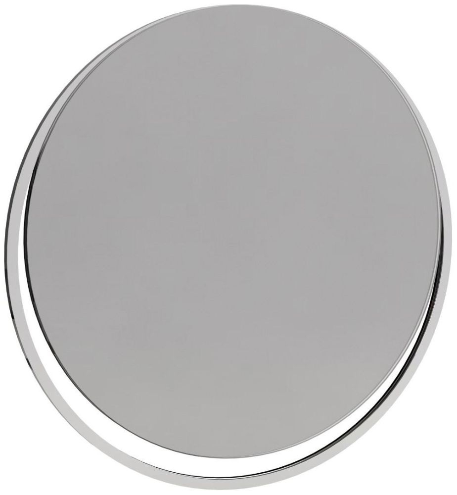 Gillmore Space Federico Polished Chrome Frame Round Wall Mirror