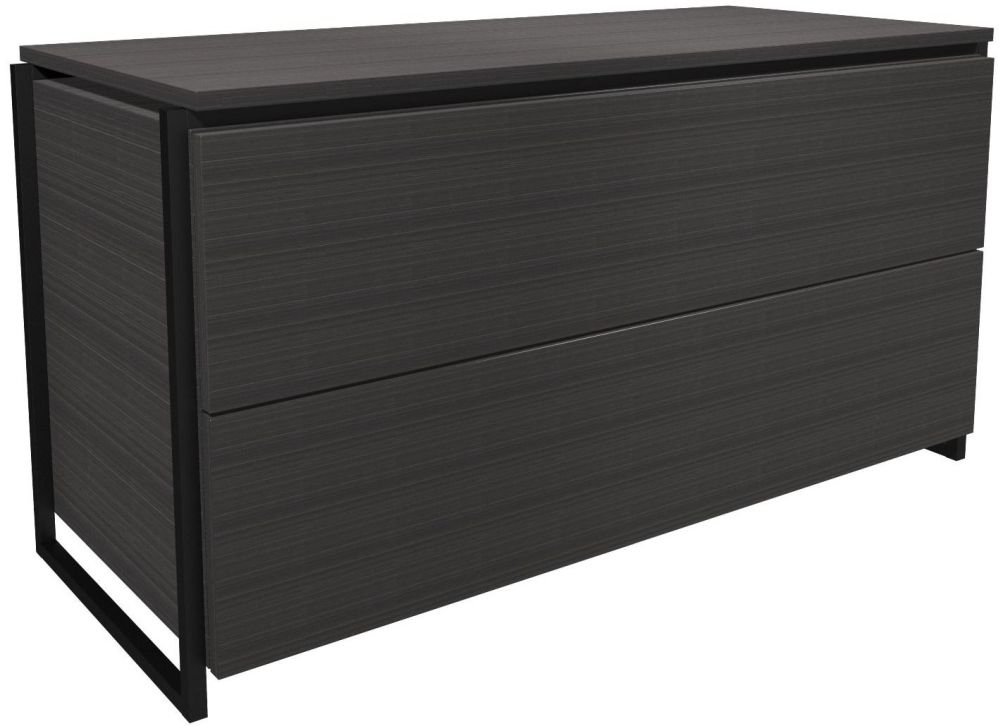 Gillmore Space Federico Wenge 2 Drawer Chest With Black Metal Frame
