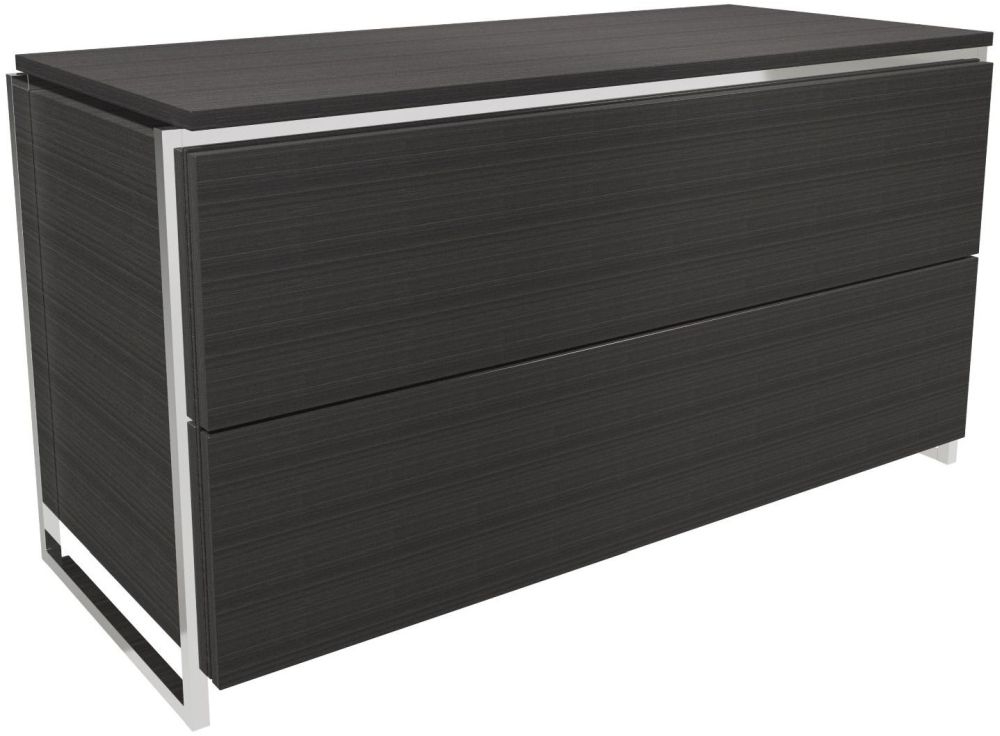 Gillmore Space Federico Wenge 2 Drawer Chest With Polished Chrome Frame