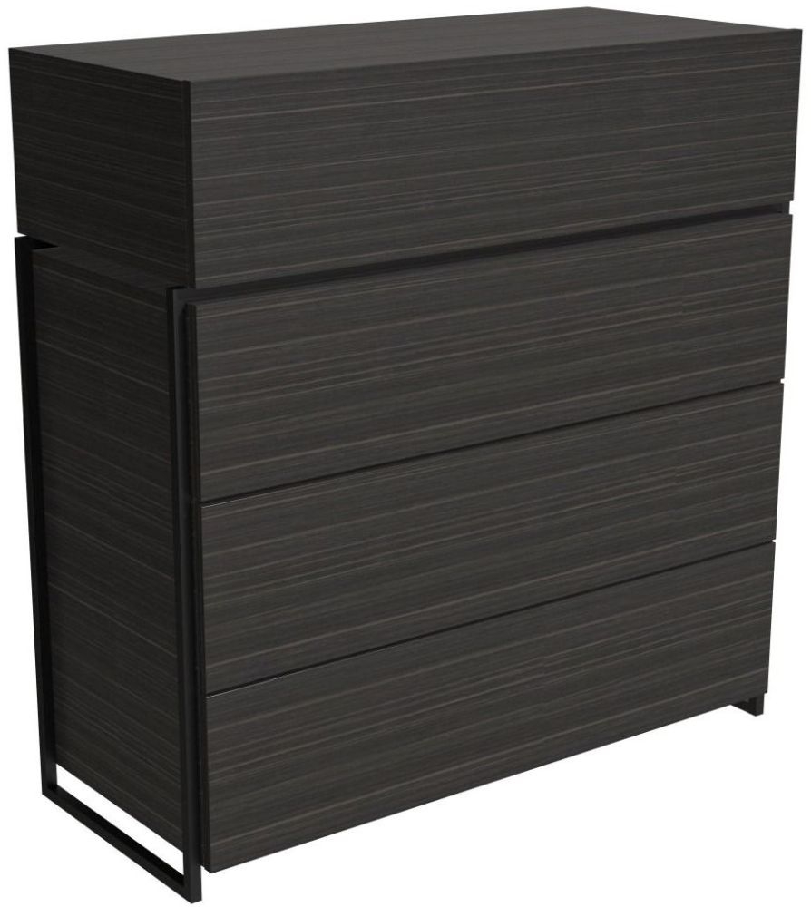 Gillmore Space Federico Wenge 4 Drawer Chest With Black Metal Frame