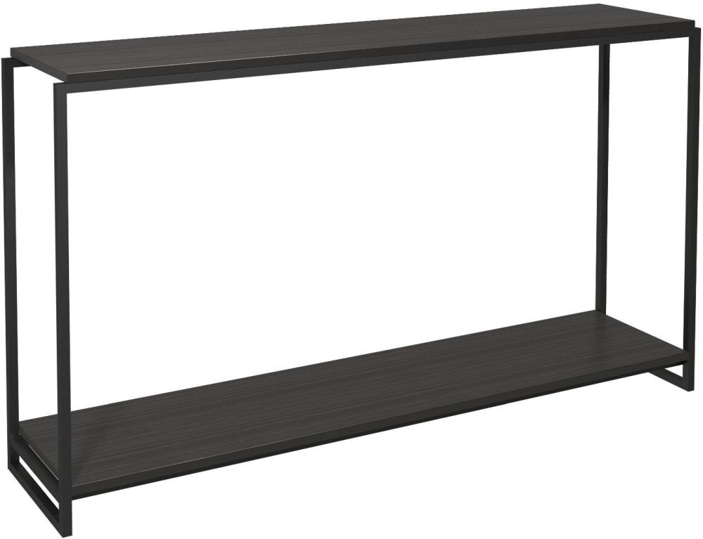 Gillmore Space Federico Wenge Narrow Console Table With Black Metal Frame
