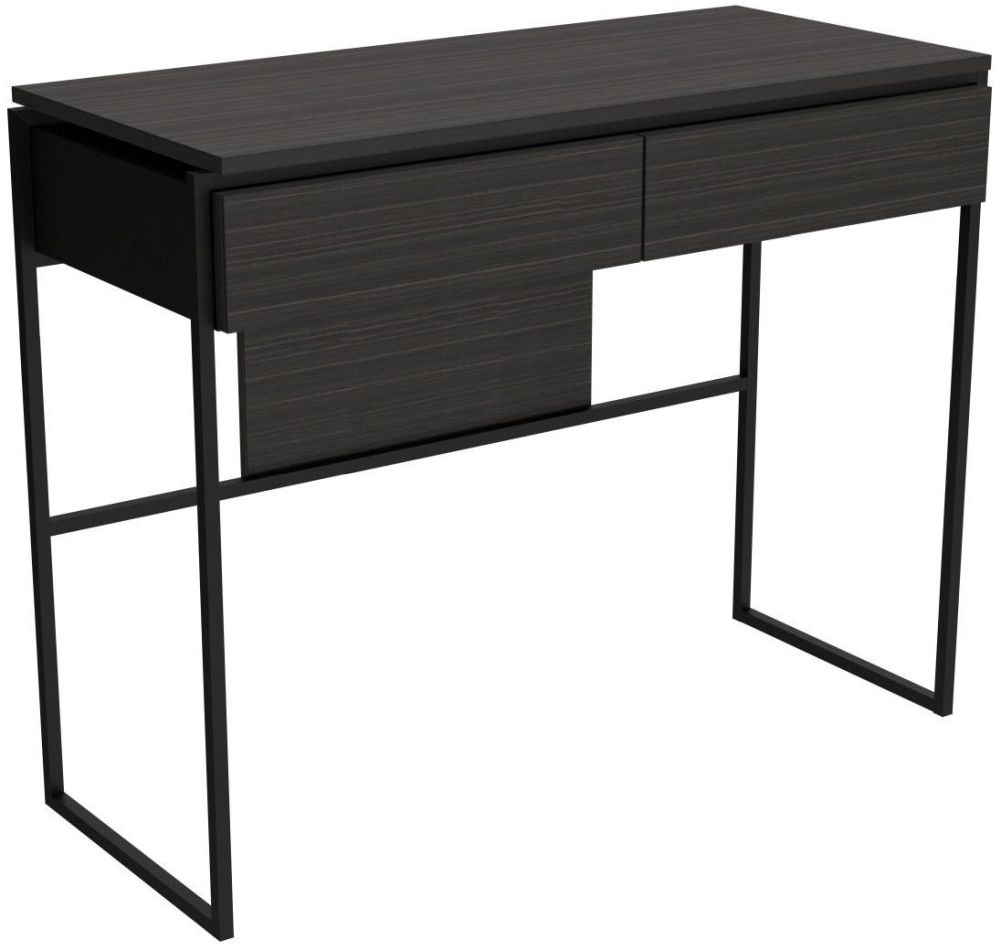Gillmore Space Federico Wenge Dressing Table With Black Metal Frame