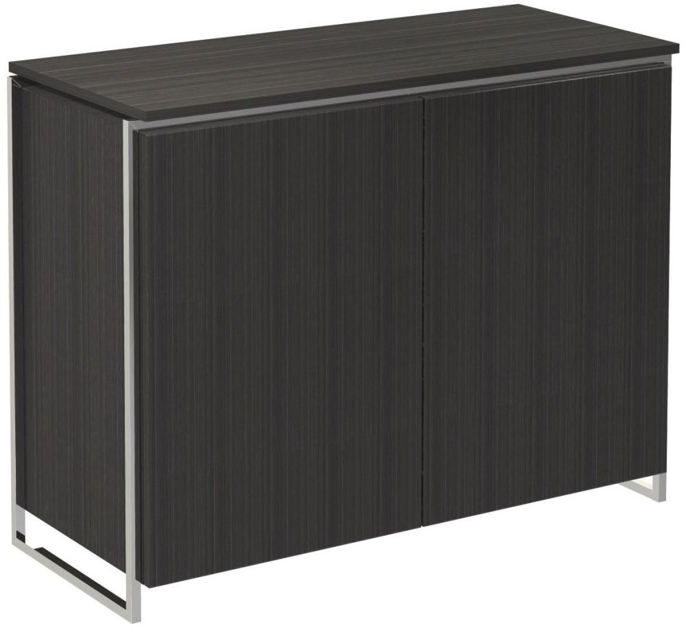 Gillmore Space Federico Wenge 2 Door Narrow Sideboard With Polished Chrome Frame