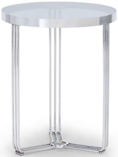 Gillmore Space Finn Smoked Glass And Chrome Round Side Table