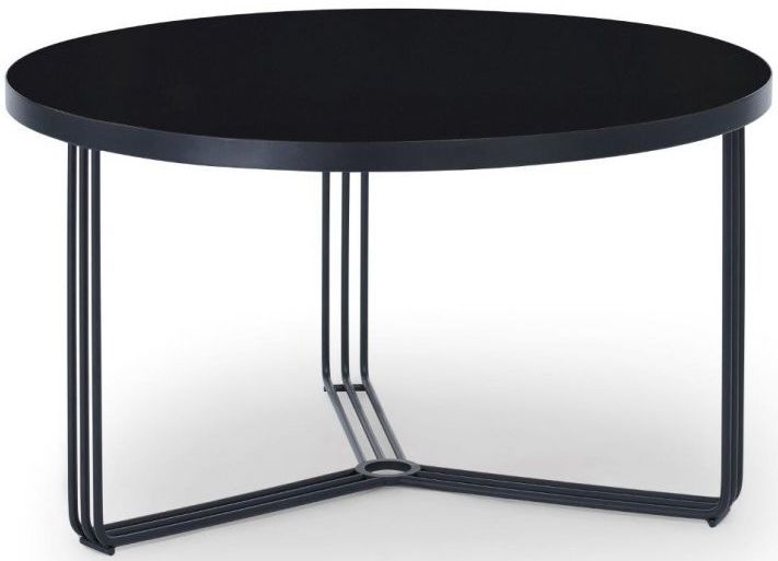 Gillmore Space Finn Black Glass Round Coffee Table