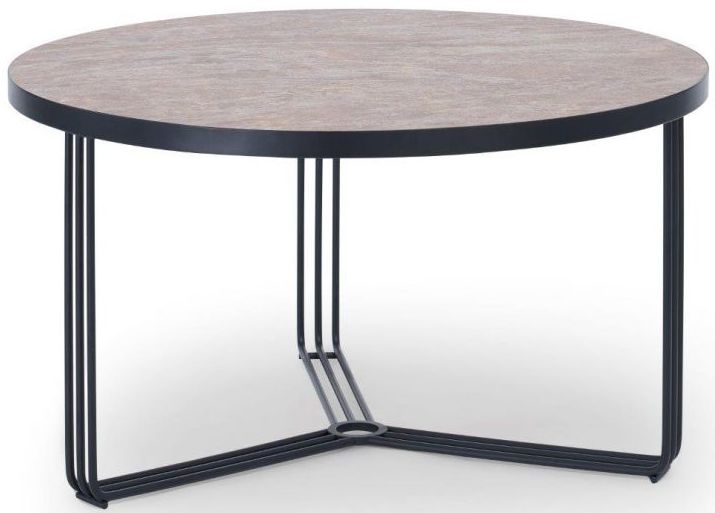 Gillmore Space Finn Dark Stone And Black Matt Round Coffee Table