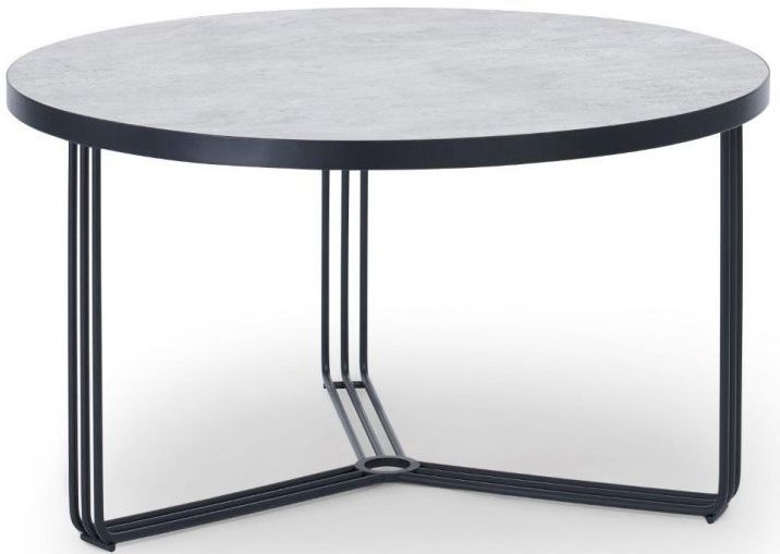 Gillmore Space Finn Pale Stone And Black Matt Round Coffee Table